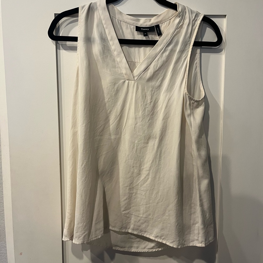 White silk tank for work